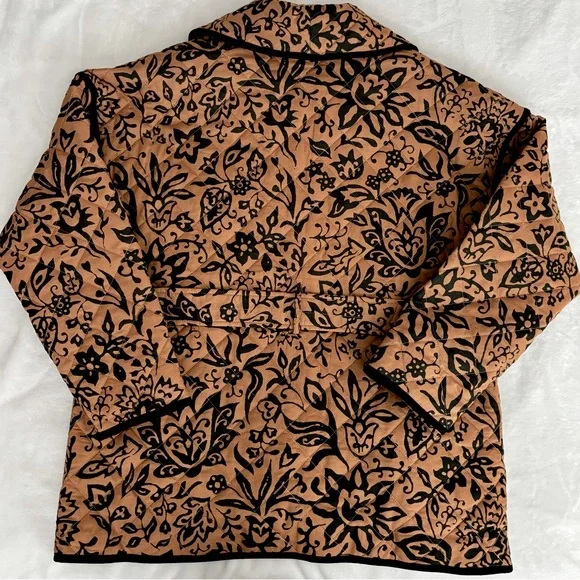 BAGATELLE Quilted Brown & Black Floral Belted Jacket--NWT--XL - Picture 13 of 16
